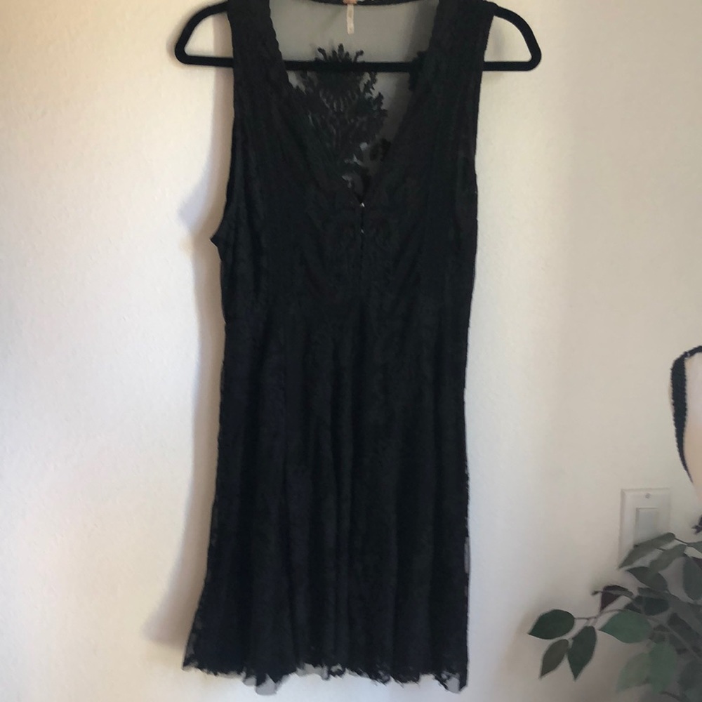 Free People black lace dress.